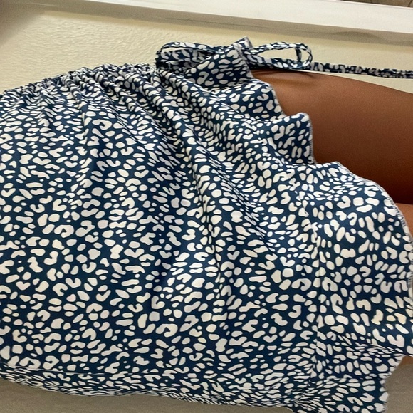 SHEIN blue patterned cinched skirt size XXS - Picture 1 of 3